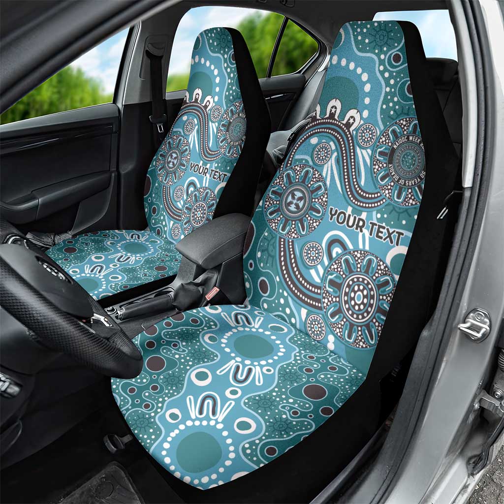 Personalised NAIDOC Week 50 Years Deadly Always Car Seat Cover Teal Aboriginal Artwork Dot Painting