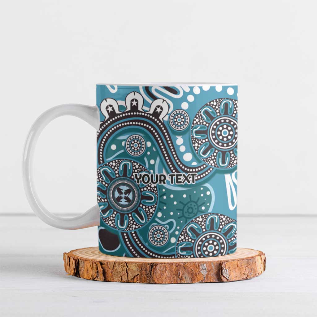 Personalised NAIDOC Week 50 Years Deadly Always Ceramic Mug Teal Aboriginal Artwork Dot Painting