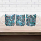 Personalised NAIDOC Week 50 Years Deadly Always Ceramic Mug Teal Aboriginal Artwork Dot Painting