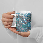 Personalised NAIDOC Week 50 Years Deadly Always Ceramic Mug Teal Aboriginal Artwork Dot Painting