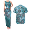 Personalised NAIDOC Week 50 Years Deadly Always Couples Matching Tank Maxi Dress and Hawaiian Shirt Teal Aboriginal Artwork Dot Painting