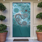 Personalised NAIDOC Week 50 Years Deadly Always Door Cover Teal Aboriginal Artwork Dot Painting