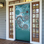 Personalised NAIDOC Week 50 Years Deadly Always Door Cover Teal Aboriginal Artwork Dot Painting