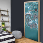Personalised NAIDOC Week 50 Years Deadly Always Door Cover Teal Aboriginal Artwork Dot Painting