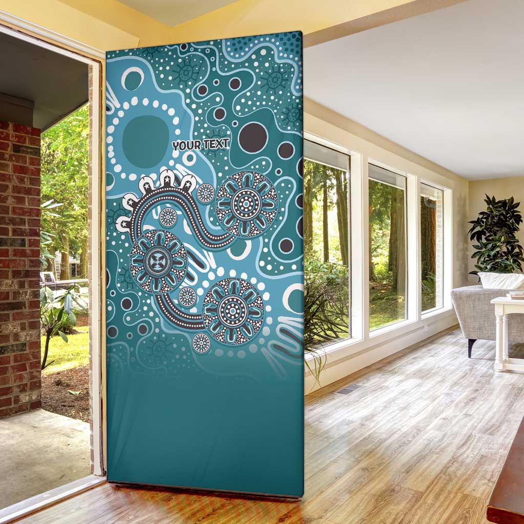 Personalised NAIDOC Week 50 Years Deadly Always Door Cover Teal Aboriginal Artwork Dot Painting