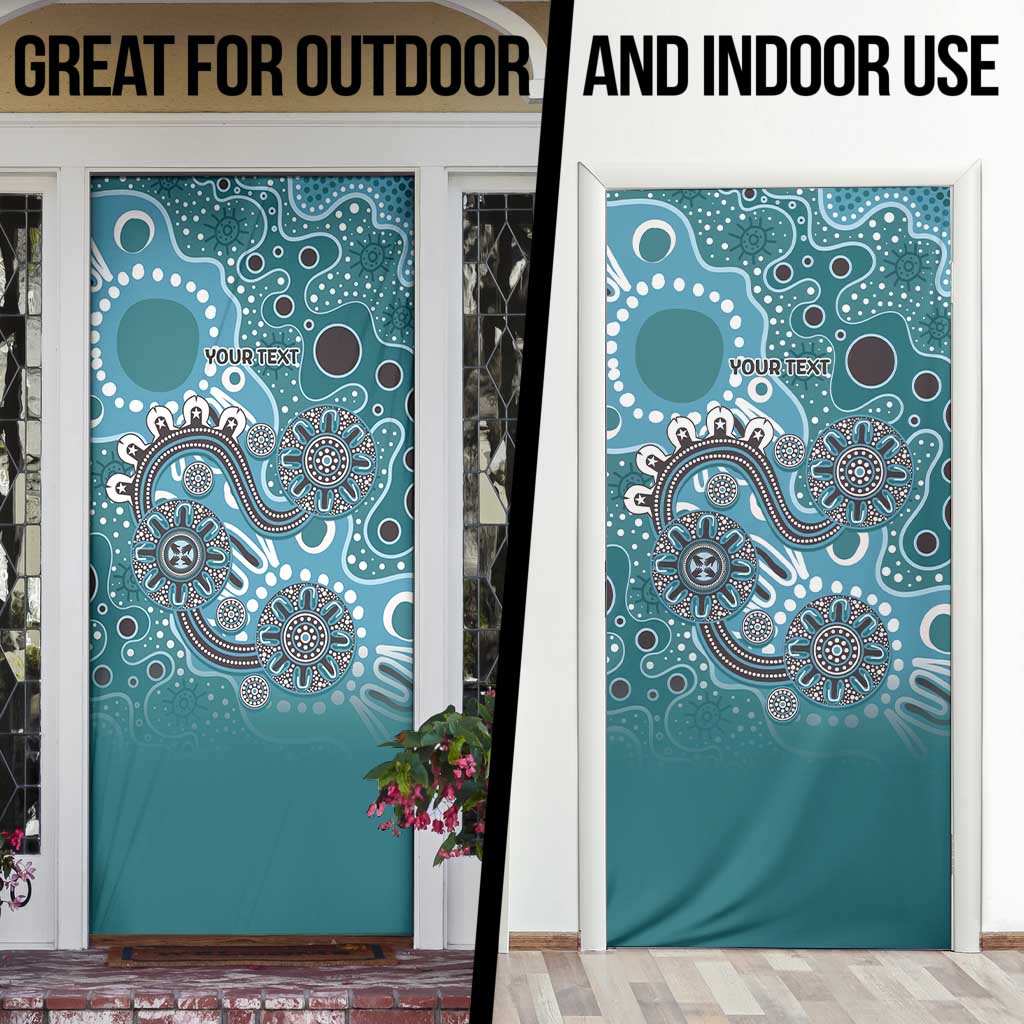 Personalised NAIDOC Week 50 Years Deadly Always Door Cover Teal Aboriginal Artwork Dot Painting