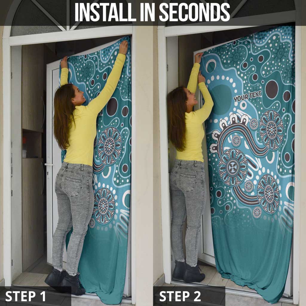 Personalised NAIDOC Week 50 Years Deadly Always Door Cover Teal Aboriginal Artwork Dot Painting