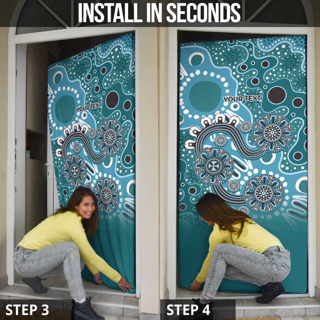Personalised NAIDOC Week 50 Years Deadly Always Door Cover Teal Aboriginal Artwork Dot Painting