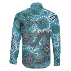 Personalised NAIDOC Week 50 Years Deadly Always Family Matching Long Sleeve Bodycon Dress and Hawaiian Shirt Teal Aboriginal Artwork Dot Painting