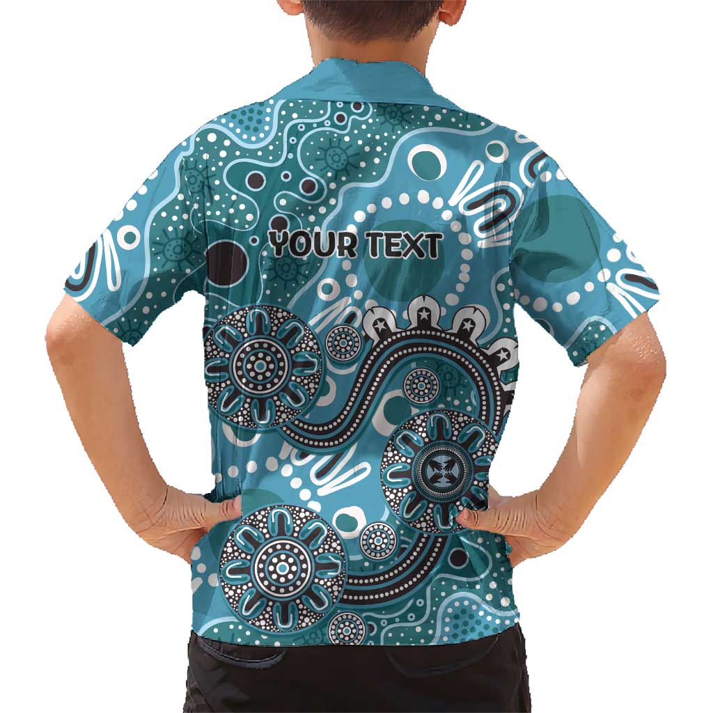 Personalised NAIDOC Week 50 Years Deadly Always Family Matching Tank Maxi Dress and Hawaiian Shirt Teal Aboriginal Artwork Dot Painting