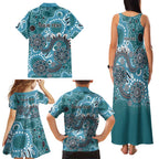 Personalised NAIDOC Week 50 Years Deadly Always Family Matching Tank Maxi Dress and Hawaiian Shirt Teal Aboriginal Artwork Dot Painting