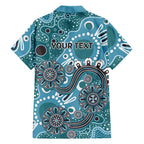 Personalised NAIDOC Week 50 Years Deadly Always Family Matching Tank Maxi Dress and Hawaiian Shirt Teal Aboriginal Artwork Dot Painting