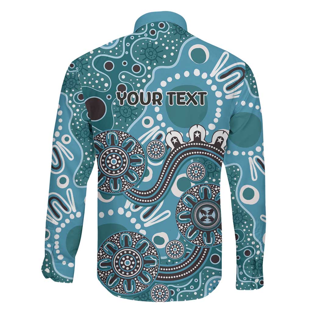 Personalised NAIDOC Week 50 Years Deadly Always Family Matching Tank Maxi Dress and Hawaiian Shirt Teal Aboriginal Artwork Dot Painting