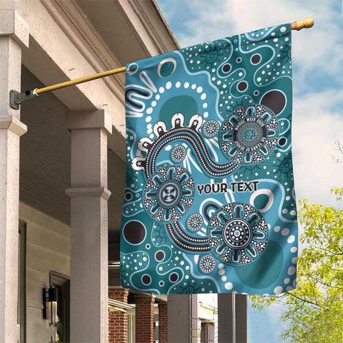 Personalised NAIDOC Week 50 Years Deadly Always Garden Flag Teal Aboriginal Artwork Dot Painting