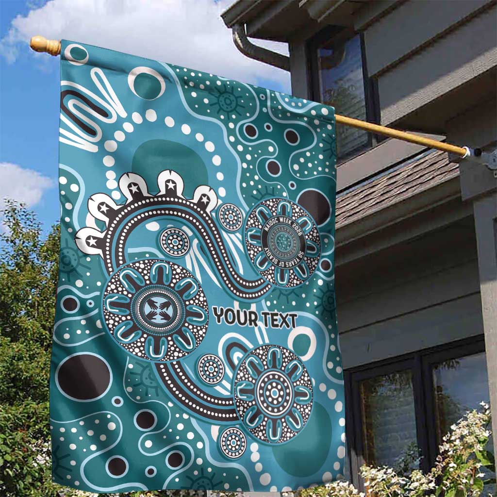 Personalised NAIDOC Week 50 Years Deadly Always Garden Flag Teal Aboriginal Artwork Dot Painting