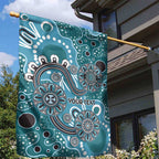 Personalised NAIDOC Week 50 Years Deadly Always Garden Flag Teal Aboriginal Artwork Dot Painting