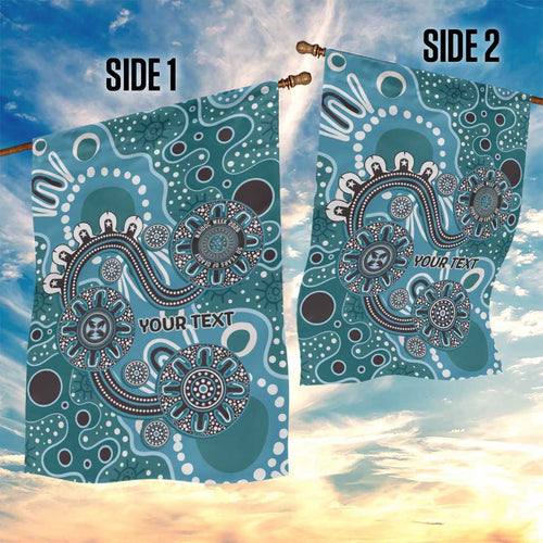 Personalised NAIDOC Week 50 Years Deadly Always Garden Flag Teal Aboriginal Artwork Dot Painting