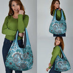 Personalised NAIDOC Week 50 Years Deadly Always Grocery Bag Teal Aboriginal Artwork Dot Painting