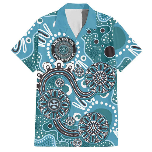 Personalised NAIDOC Week 50 Years Deadly Always Hawaiian Shirt Teal Aboriginal Artwork Dot Painting