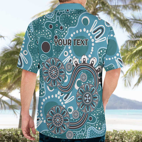 Personalised NAIDOC Week 50 Years Deadly Always Hawaiian Shirt Teal Aboriginal Artwork Dot Painting