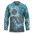 Personalised NAIDOC Week 50 Years Deadly Always Hockey Jersey Teal Aboriginal Artwork Dot Painting