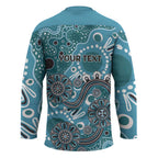 Personalised NAIDOC Week 50 Years Deadly Always Hockey Jersey Teal Aboriginal Artwork Dot Painting