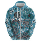 Personalised NAIDOC Week 50 Years Deadly Always Hoodie Teal Aboriginal Artwork Dot Painting