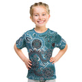 Personalised NAIDOC Week 50 Years Deadly Always Kid T Shirt Teal Aboriginal Artwork Dot Painting