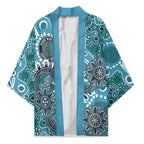 Personalised NAIDOC Week 50 Years Deadly Always Kimono Teal Aboriginal Artwork Dot Painting