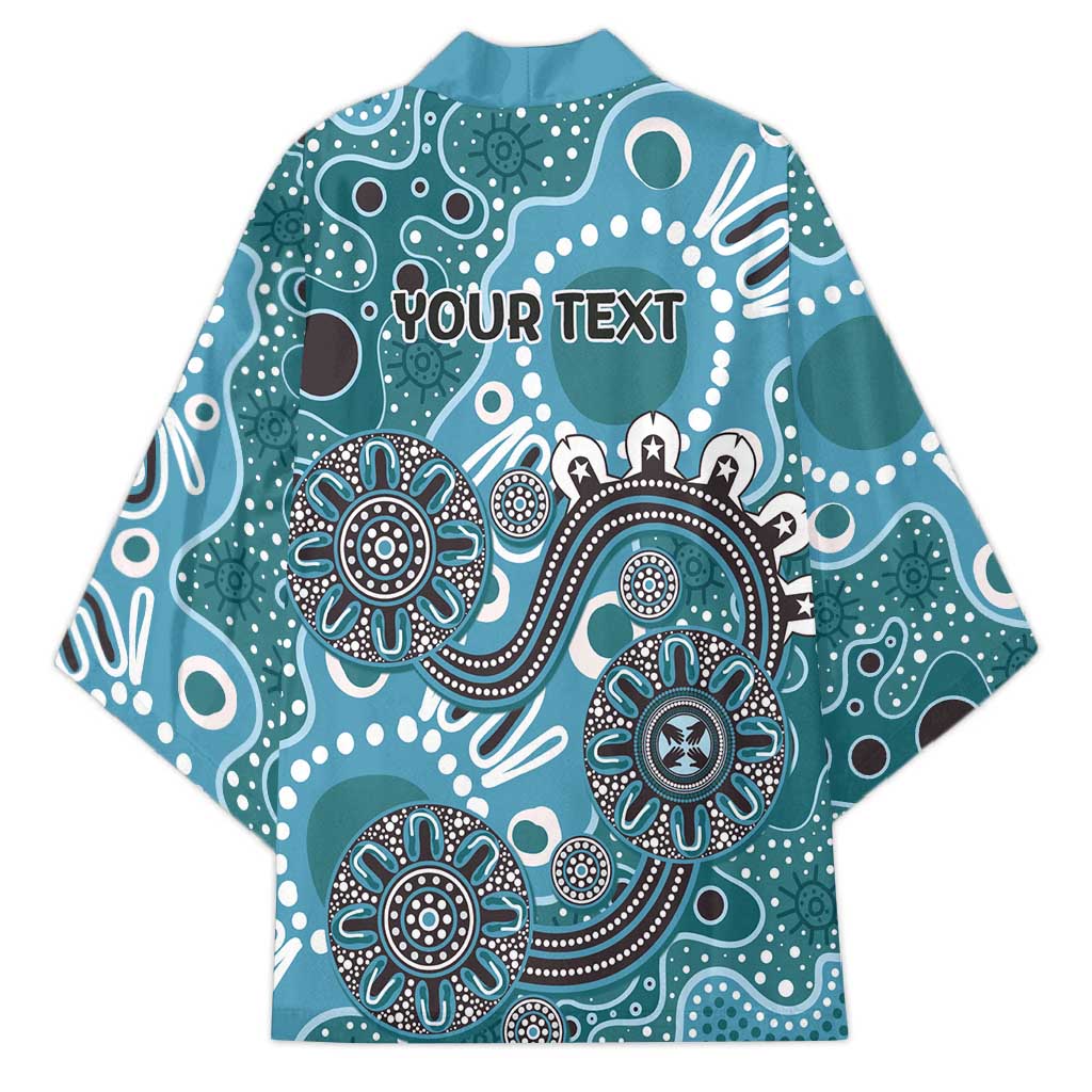Personalised NAIDOC Week 50 Years Deadly Always Kimono Teal Aboriginal Artwork Dot Painting