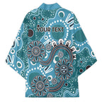 Personalised NAIDOC Week 50 Years Deadly Always Kimono Teal Aboriginal Artwork Dot Painting