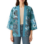 Personalised NAIDOC Week 50 Years Deadly Always Kimono Teal Aboriginal Artwork Dot Painting
