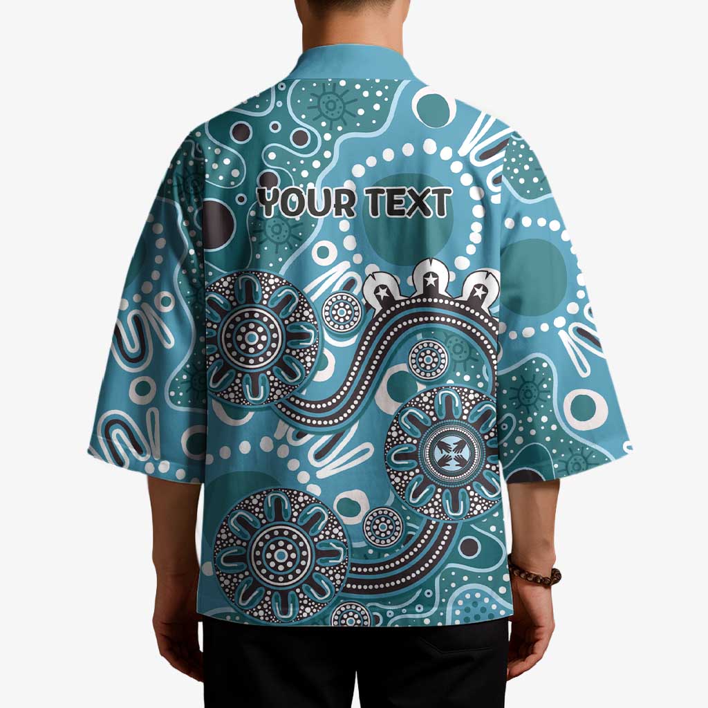 Personalised NAIDOC Week 50 Years Deadly Always Kimono Teal Aboriginal Artwork Dot Painting