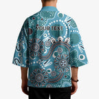 Personalised NAIDOC Week 50 Years Deadly Always Kimono Teal Aboriginal Artwork Dot Painting