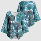Personalised NAIDOC Week 50 Years Deadly Always Kimono Sleeve Blouse Teal Aboriginal Artwork Dot Painting