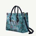 Personalised NAIDOC Week 50 Years Deadly Always Leather Bag Teal Aboriginal Artwork Dot Painting