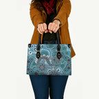Personalised NAIDOC Week 50 Years Deadly Always Leather Bag Teal Aboriginal Artwork Dot Painting