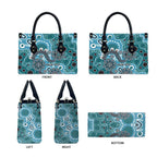 Personalised NAIDOC Week 50 Years Deadly Always Leather Bag Teal Aboriginal Artwork Dot Painting