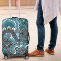 Personalised NAIDOC Week 50 Years Deadly Always Luggage Cover Teal Aboriginal Artwork Dot Painting