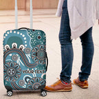 Personalised NAIDOC Week 50 Years Deadly Always Luggage Cover Teal Aboriginal Artwork Dot Painting