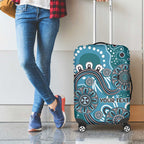 Personalised NAIDOC Week 50 Years Deadly Always Luggage Cover Teal Aboriginal Artwork Dot Painting
