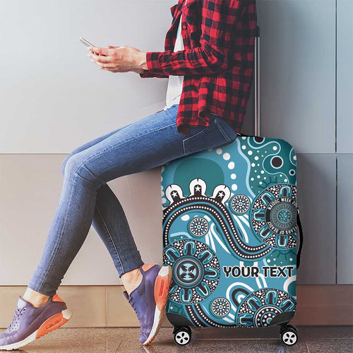Personalised NAIDOC Week 50 Years Deadly Always Luggage Cover Teal Aboriginal Artwork Dot Painting