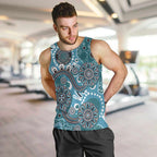 Personalised NAIDOC Week 50 Years Deadly Always Men Tank Top Teal Aboriginal Artwork Dot Painting