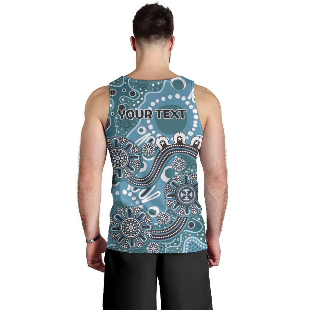 Personalised NAIDOC Week 50 Years Deadly Always Men Tank Top Teal Aboriginal Artwork Dot Painting