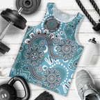 Personalised NAIDOC Week 50 Years Deadly Always Men Tank Top Teal Aboriginal Artwork Dot Painting