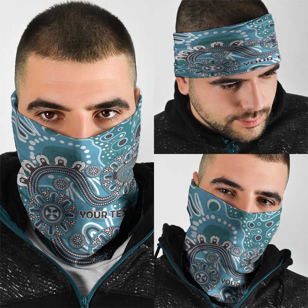 Personalised NAIDOC Week 50 Years Deadly Always Neck Gaiter Teal Aboriginal Artwork Dot Painting