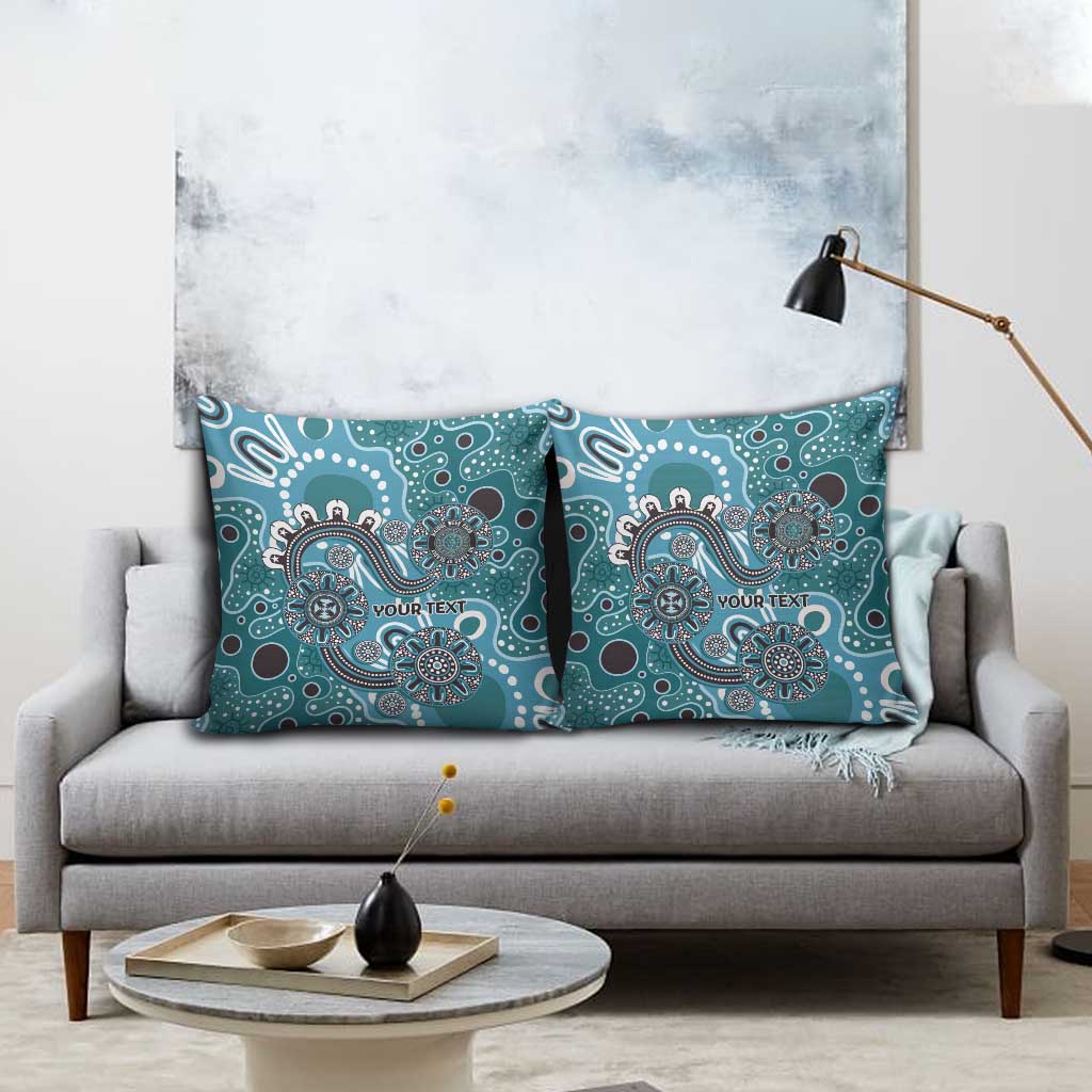 Personalised NAIDOC Week 50 Years Deadly Always Pillow Cover Teal Aboriginal Artwork Dot Painting