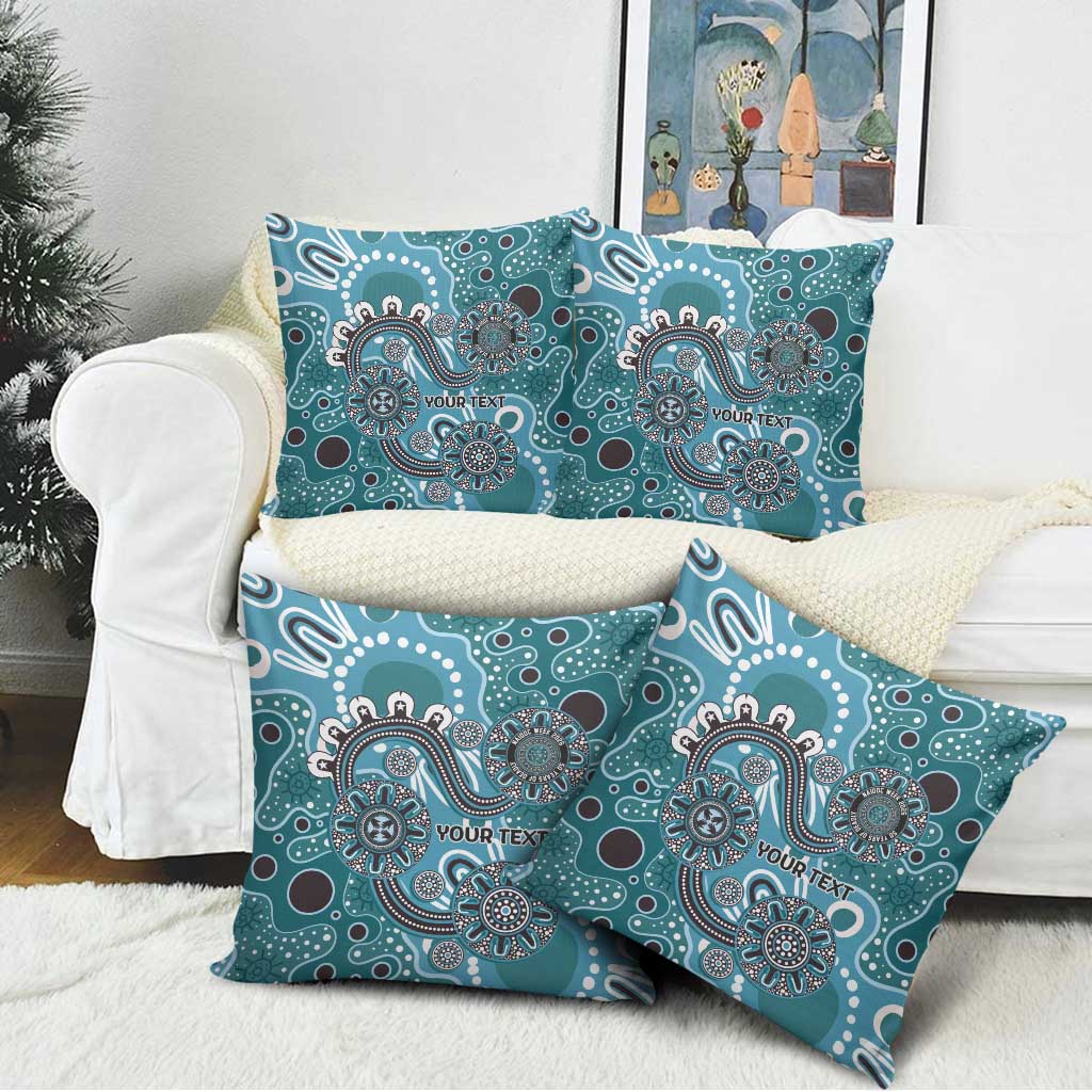 Personalised NAIDOC Week 50 Years Deadly Always Pillow Cover Teal Aboriginal Artwork Dot Painting