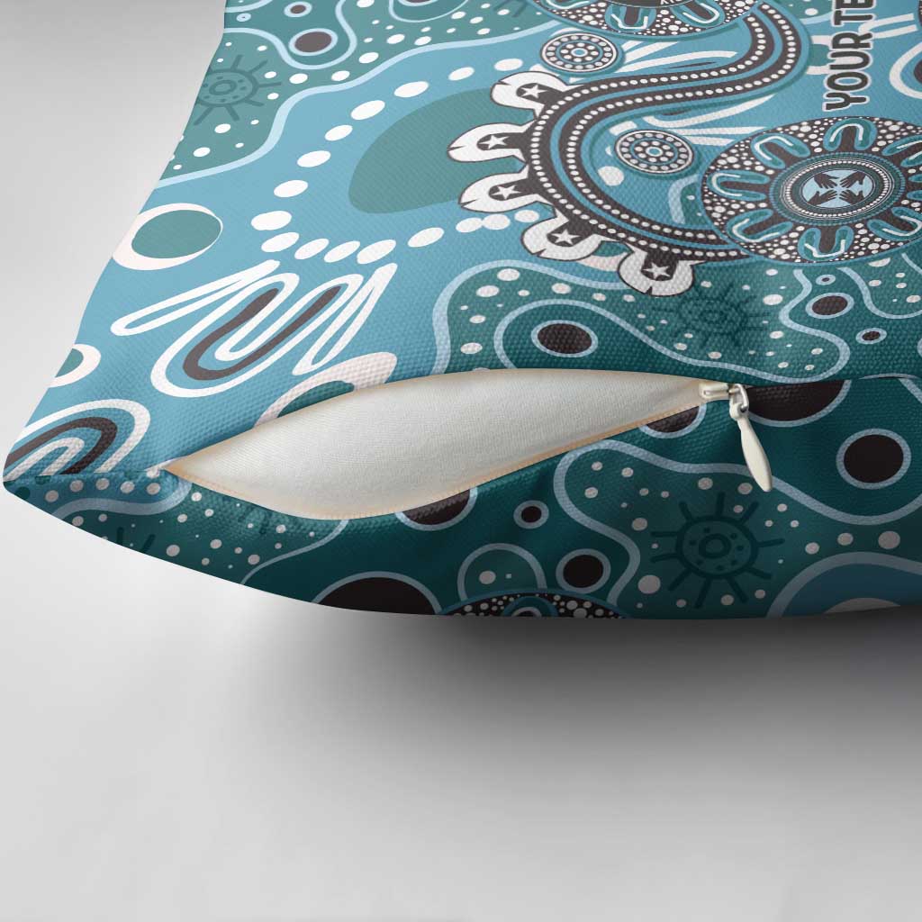 Personalised NAIDOC Week 50 Years Deadly Always Pillow Cover Teal Aboriginal Artwork Dot Painting
