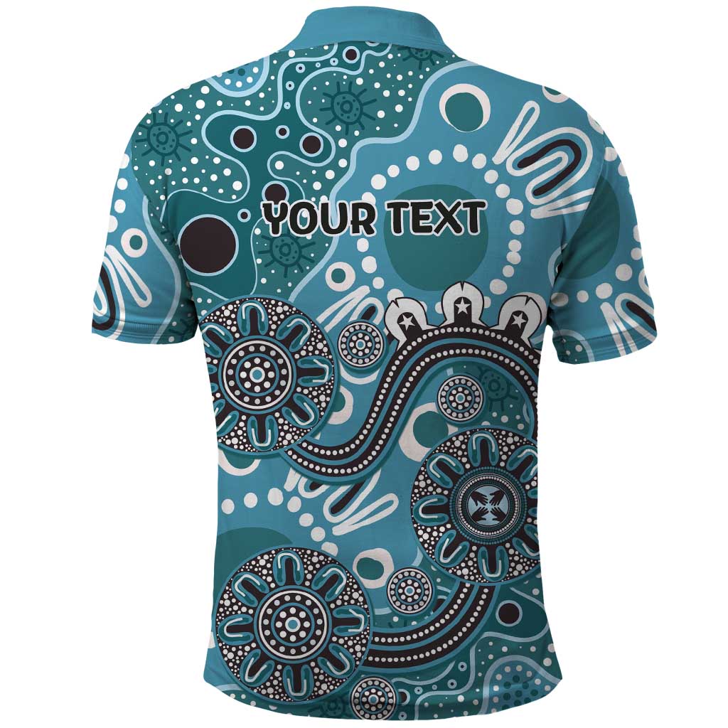 Personalised NAIDOC Week 50 Years Deadly Always Polo Shirt Teal Aboriginal Artwork Dot Painting